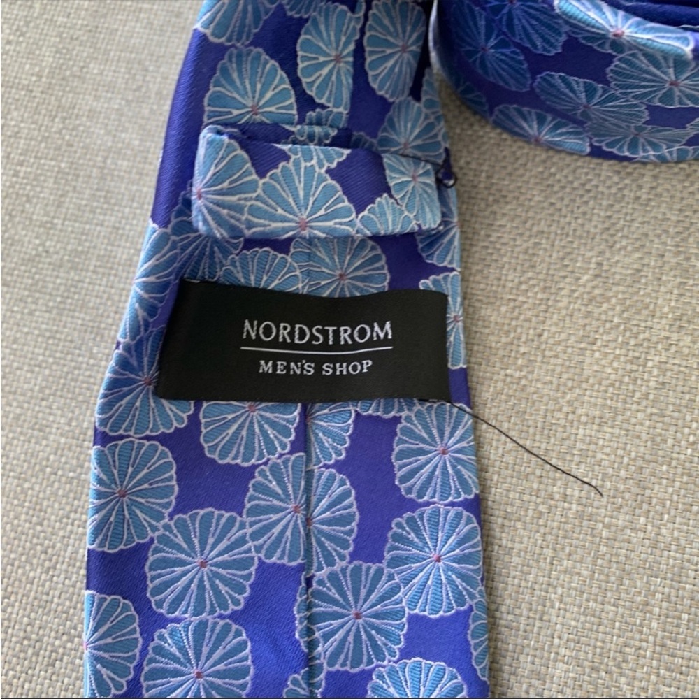 Nordstrom Men’s Shop Blue Silk Tie - Picture 3 of 4